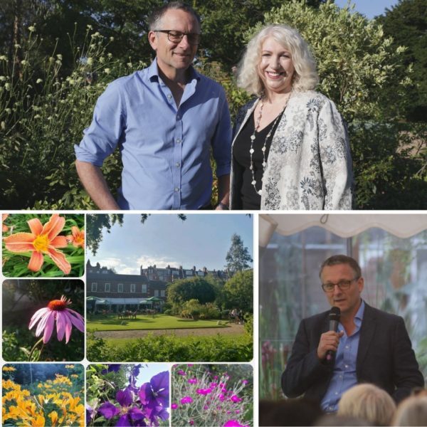 Dr Michael Mosley with Anne Morrison at Chelsea Physic Garden